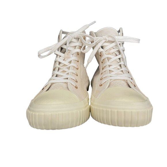 Allsaints Dana Ghost High-Top Sneaker Trainers Canvas, UK 9 US 11 WORN ONCE - Picture 2 of 10